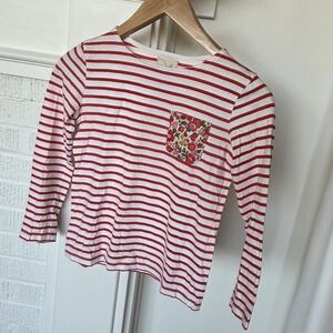 Peek Long Sleeve Striped T Shirt With Floral Pocket Girls XL
